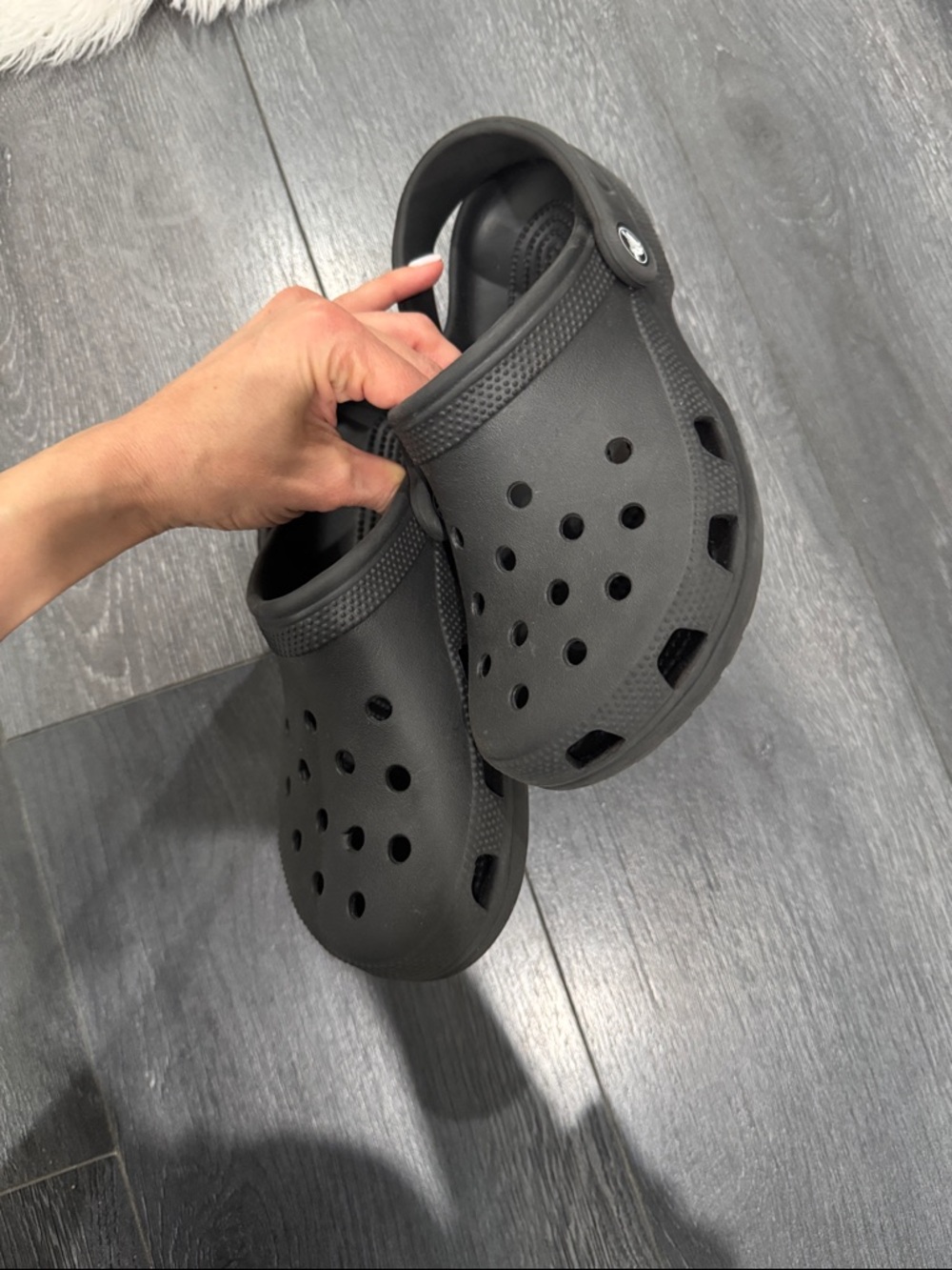 CROCS Black Slip-On Clogs with Textured Soles